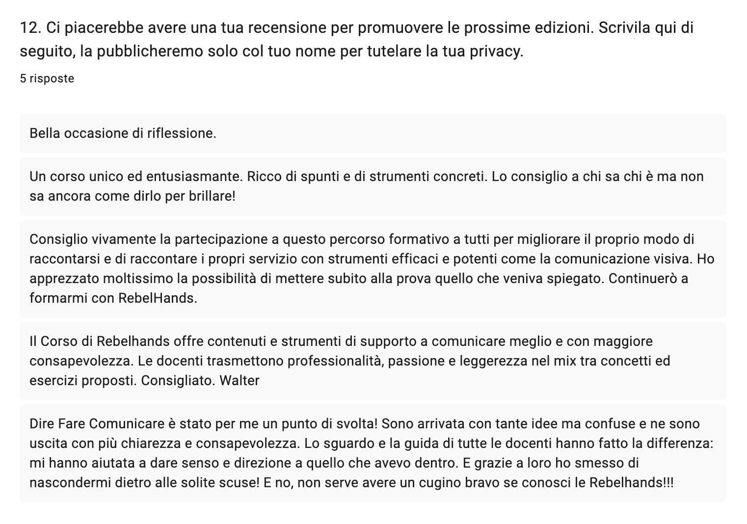 Feedback dire fare comunicare rebelhands2 Feedback dire fare comunicare rebelhands recensione